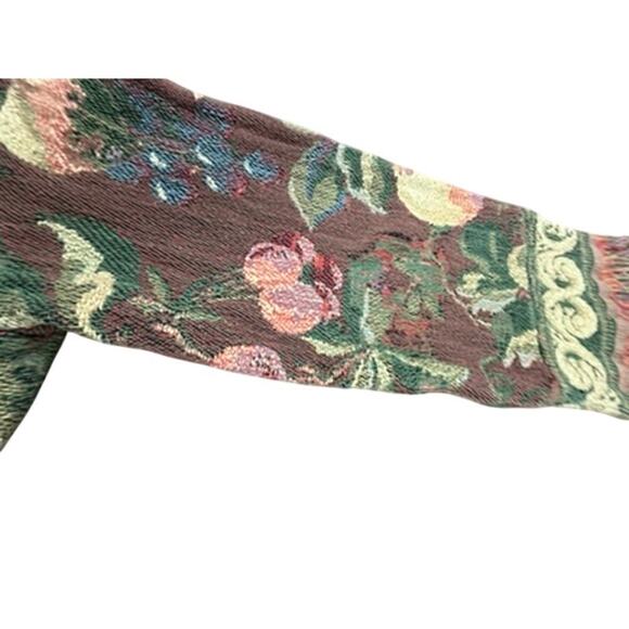 "UNKNOWN HANDMADE" Unique SZ L ? Blanket Cardigan Strings Fruits Boho Gypsy VTG - Picture 12 of 12